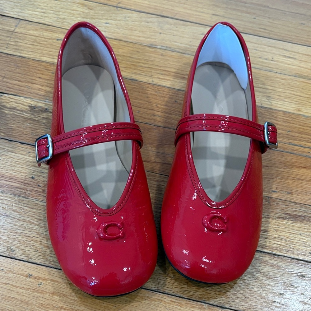 Coach Red Patent Mary Jane Women’s Shoes - Picture 2 of 4